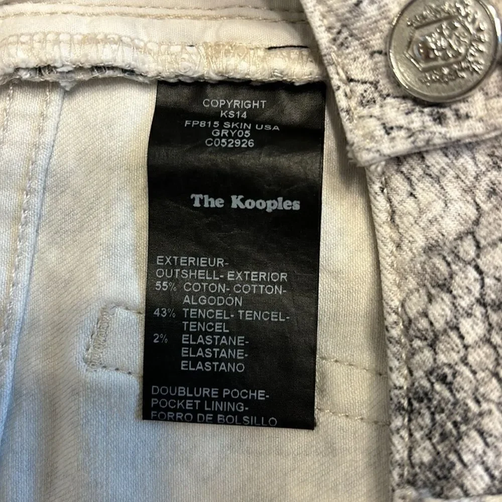 The Kooples Skin White Snake Print Pants Jeans Size 28